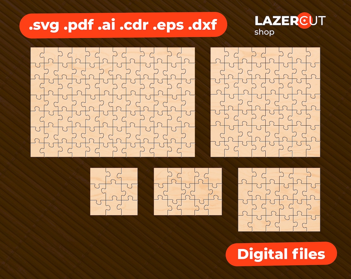 Rompecabezas de rompecabezas SVG archivos de corte láser svg Etsy