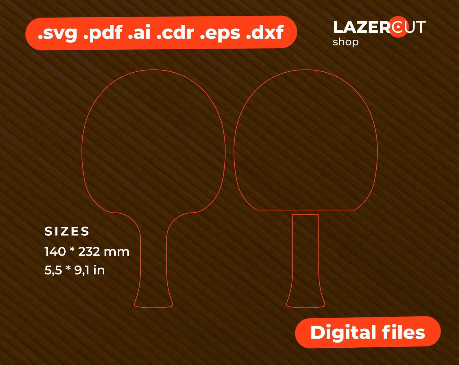 Ping pong paddle SVG Laser cut files Cnc router files Wood Etsy