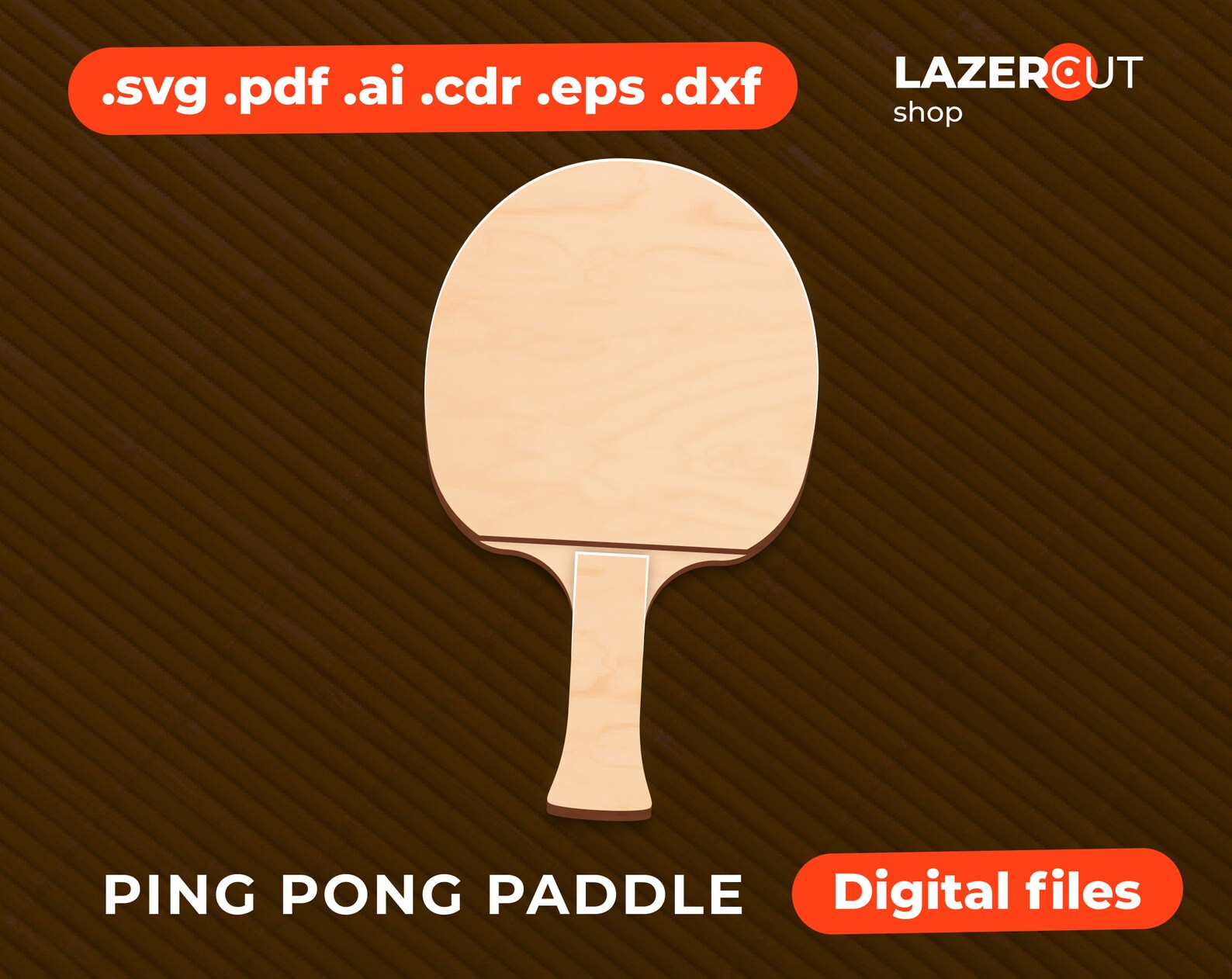Ping pong paddle SVG Laser cut files Cnc router files Wood Etsy