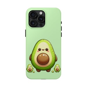 Cute Avocado Lover Vegan Green Design Phone Case Rugged Protective Cover for iPhone 15 Pro Max, 14, 13, 12, 11, XR, 8+, 7, SE