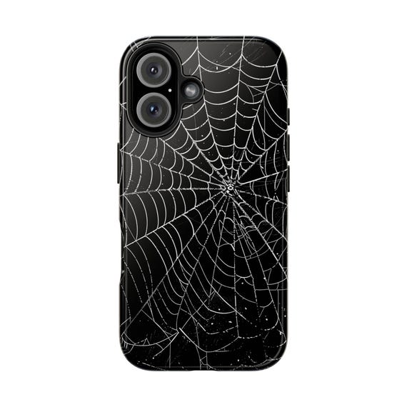 Goth Spider Web Phone Case for iPhone 16 Pro Max, 15, 14, 13
