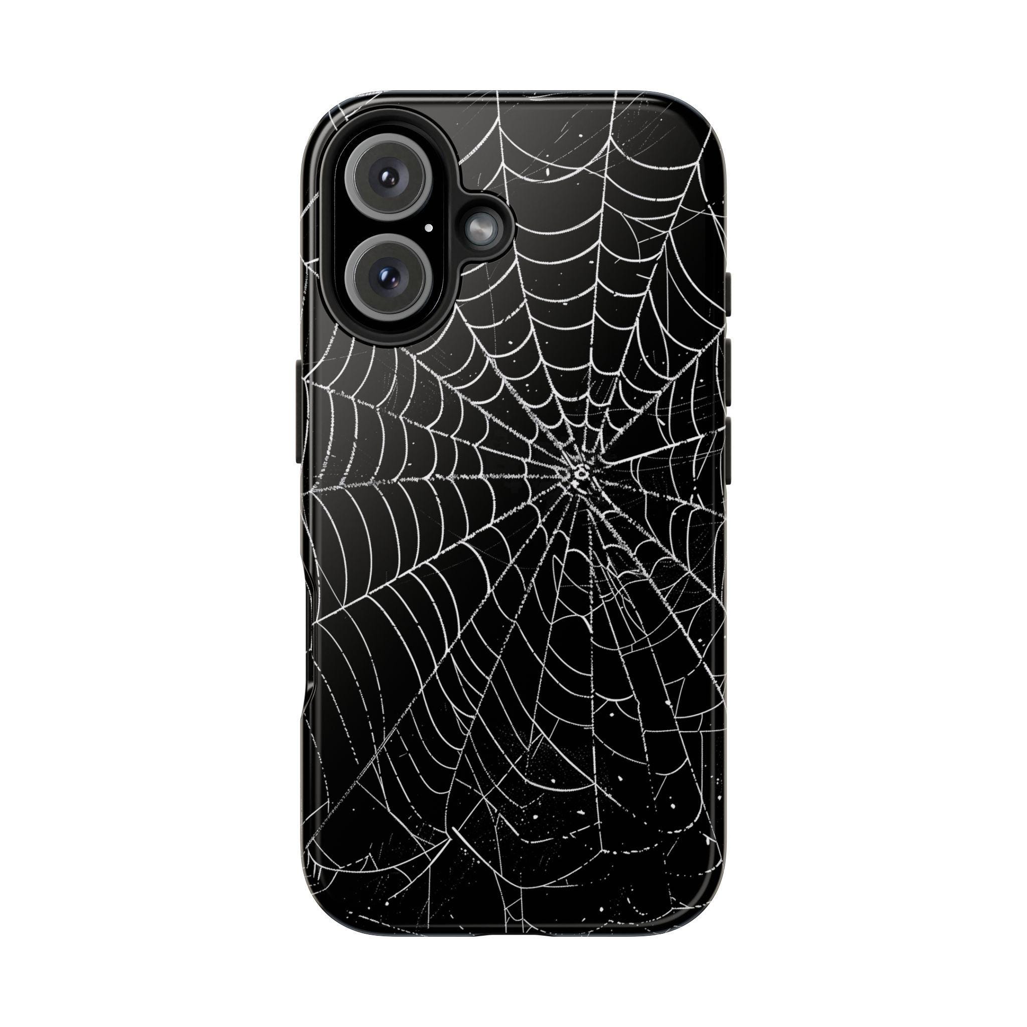 Goth Spider Web Phone Case for iPhone 16 Pro Max, 15, 14, 13