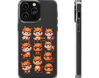 Cute Alpaca Llama Plushie Cartoon Pattern Clear Lightweight Phone Case Cover for iPhone 14 Pro Max, 14 Plus, 14 Pro, 13, 12, 11