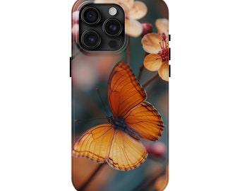 Funda de funda de teléfono con diseño de mariposas y flores para iPhone 15 Pro Max, 14, 13, 12, 11, XR, 8+, 7, SE