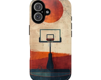 Basketball Arc & Hoop Design Phone Case Protective Cover for iPhone 16 Pro Max, 15, 14, 13, 12, 11, XR, 8+, 7, SE