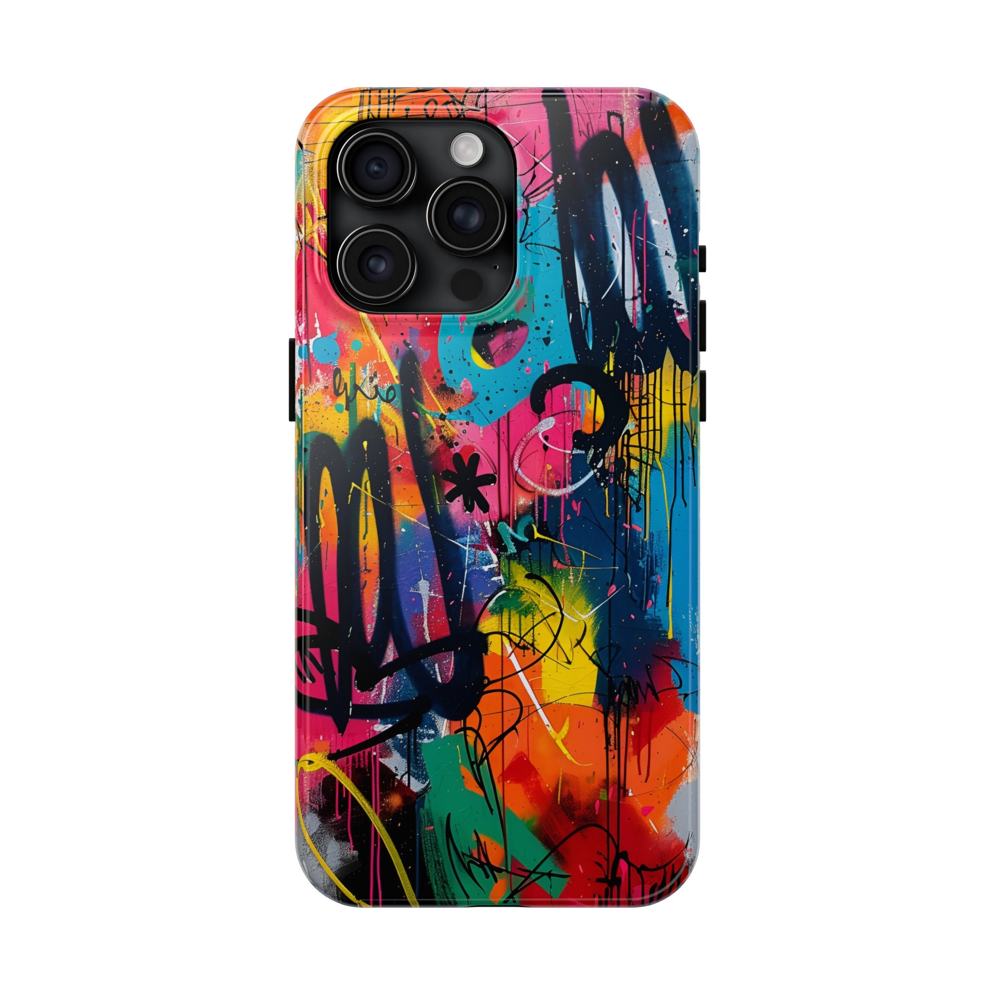 Graffiti Phone Case, Tough Art Case for iPhone 15 Pro Max, 14, 13