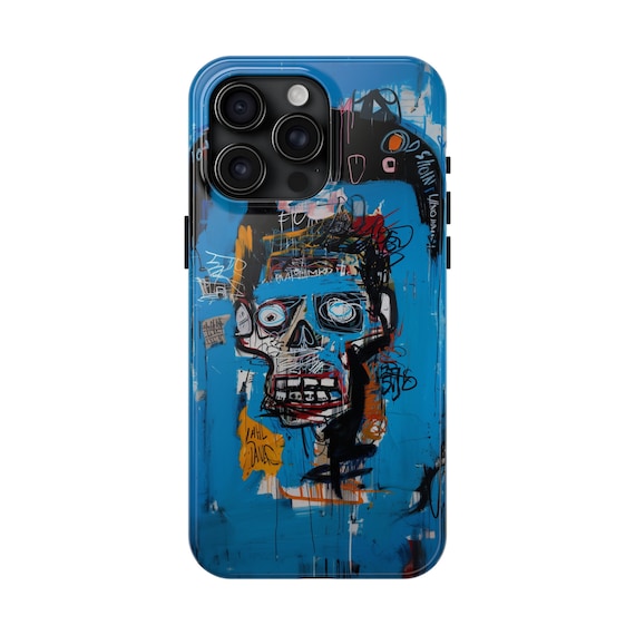 Basquiat Abstract Phone Case for iPhone 15 Pro Max, 14, 13, 12, 11, XR, 8+,  7, SE - Blue Skull Art Design Protective Cover - Etsy