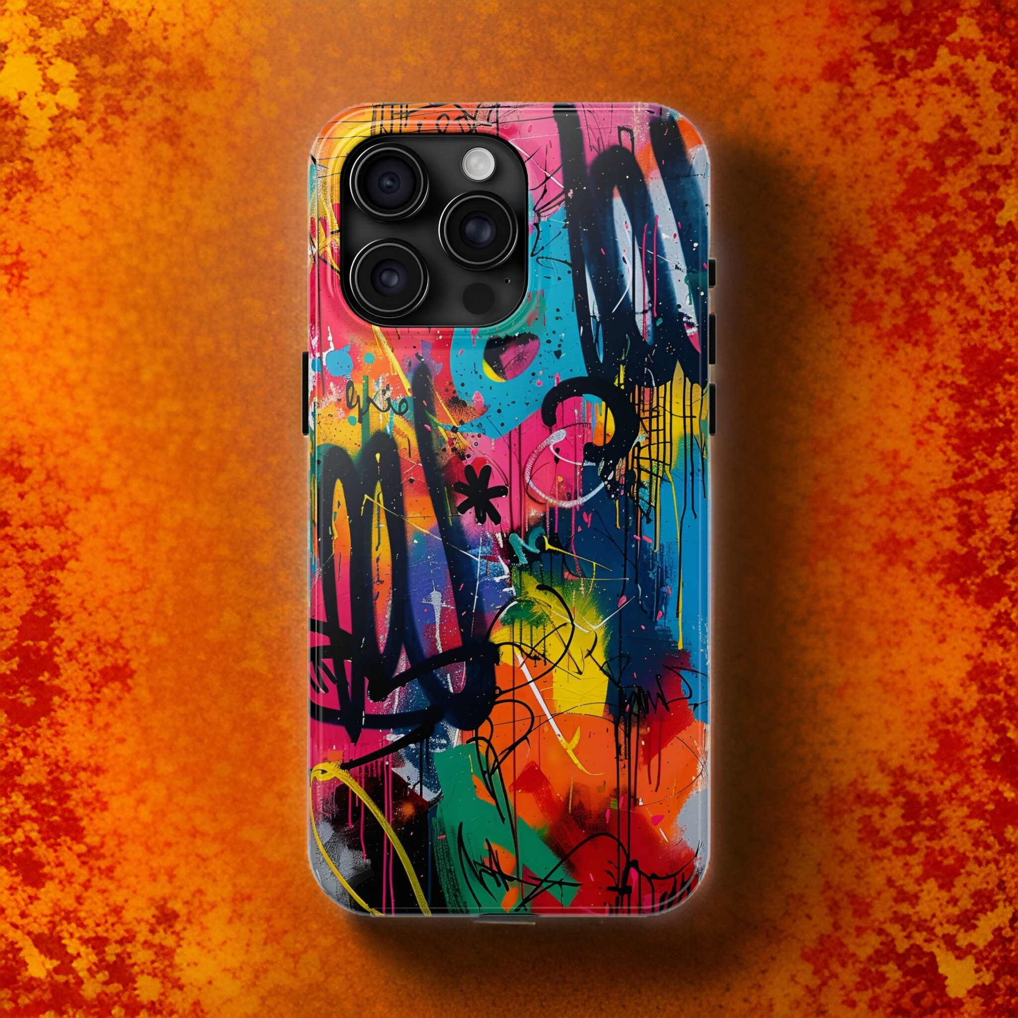Graffiti Phone Case, Tough Art Case for iPhone 15 Pro Max, 14, 13