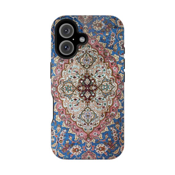 Persian Rug Art Magnetic Phone Case for iPhone 16 Pro Max, 15, 14