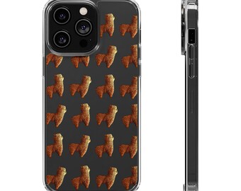 Clear Cute Alpaca Zuzu Pink Llama Plushie Pattern Design Lightweight Phone Case Cover for iPhone 14 Pro Max, 14 Plus, 14 Pro, 13, 12, 11
