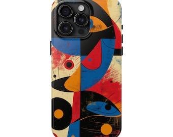 Abstract Art Design Patterns Phone Case Protective Cover for iPhone 15 Pro Max, 14, 13, 12, 11, XR, 8+, 7, SE - Joan Miró Playful
