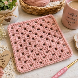Easy Crochet Granny Square Pattern | Beginner Crochet Motif | How to crochet