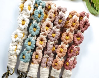 Flower Macrame Wristlet