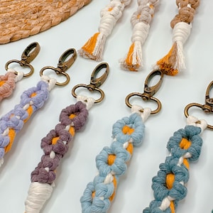 Flower Keychain/Macrame keychain/gifts for her /stocking stuffer / gift / teacher