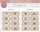 Mother's Day Coupons Mom Gift Printable Vouchers - Etsy