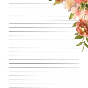Printable Stationery: Multi Flowers Instant Downloads Digital
