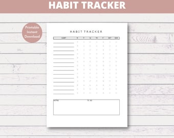 Suivi des habitudes hebdomadaire, suivi des habitudes quotidiennes, modèle imprimable PDF de suivi des habitudes