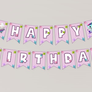 Banner digital para impressão de aniversário inspirado em Gabby
