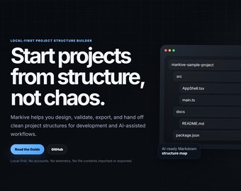 Markive Project Structure Builder – Local-First Digital App (Digital Download)