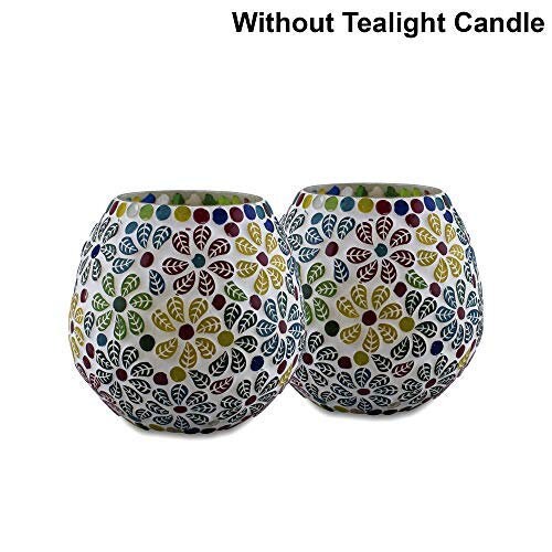 Details about   Tea Light Candle Holder for Home Decoration,Moroccan Multicolor Mosaic Glass 2 