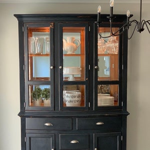 Sold DO NOT BUY Inventory Purposes Only. Farmhouse China Cabinet Black ...