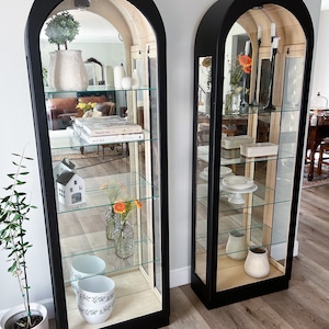 Small black curio cabinet best sale