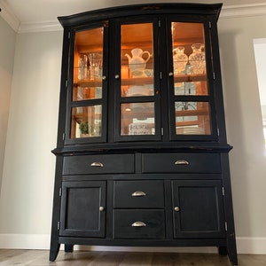 Sold DO NOT BUY Inventory Purposes Only. Farmhouse China Cabinet Black ...