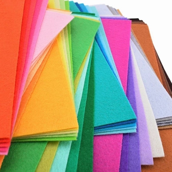 10cm X 10cm 1mm Pack of 5 Shades Stiff Hard Felt Non Woven Cloth Fabric Sheets Various Colours Felts