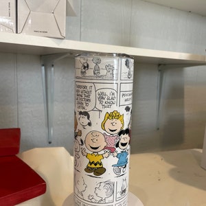 20oz skinny stainless steel tumbler-sublimation- comics 1950s friends, dog