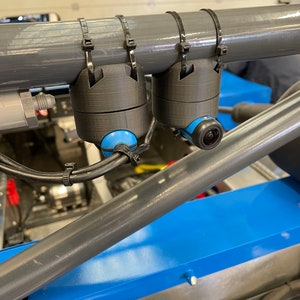 Roll cage mounted 360 degree bracket for Racelogic VBOX camera - easy ty-wray on both camera and to cage.