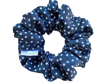 Starbrite Scrunchie - Star Scrunchie, Blue Star, Hair Tie, Hair Accessories, 4th of July