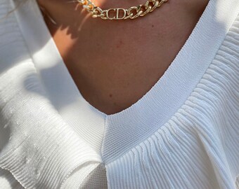 dior cuban link choker