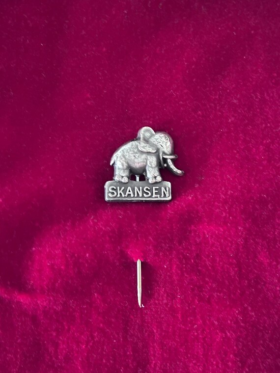 Vintage Elephant Lapel Pin~Skansen Souvenir