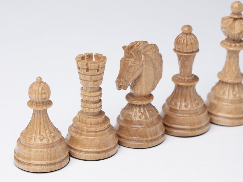 Wooden Chess Pieces for Chess Board Hand Carved Chess Pieces Etsy