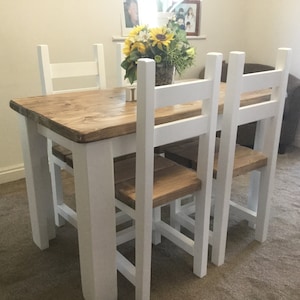 Rustic Farmhouse Dining Table and 4 Chairs all Hand Crafted