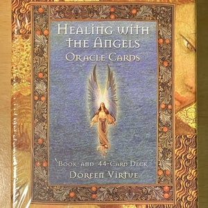 Tout neuf Oracle Deck, Healing With The Angels Oracle 44 cartes Doreen Virtue 1999, RARE, objet de collection, emballage d'origine, vintage