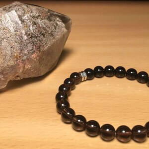 Manifestation & Transmutation of Negative Energy, Men’s/Unisex Beaded Mala Bracelet, Healing Bracelet, Smoky Quartz, Onyx, Gift, 8mm