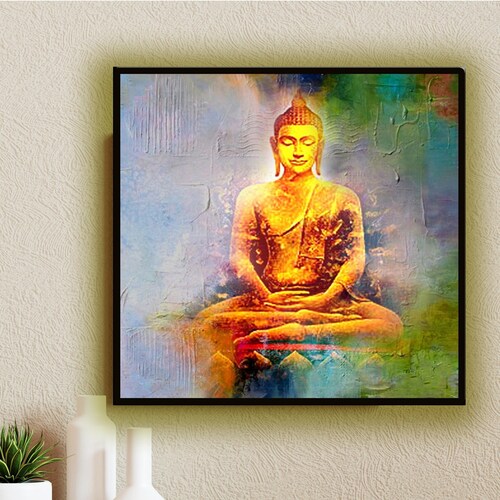 Hand Painted | Acrylic on Canvas Painting shops | Spiritual wall art | Meditation Zen Yoga Abstract Textured Painting - The Great Philosopher