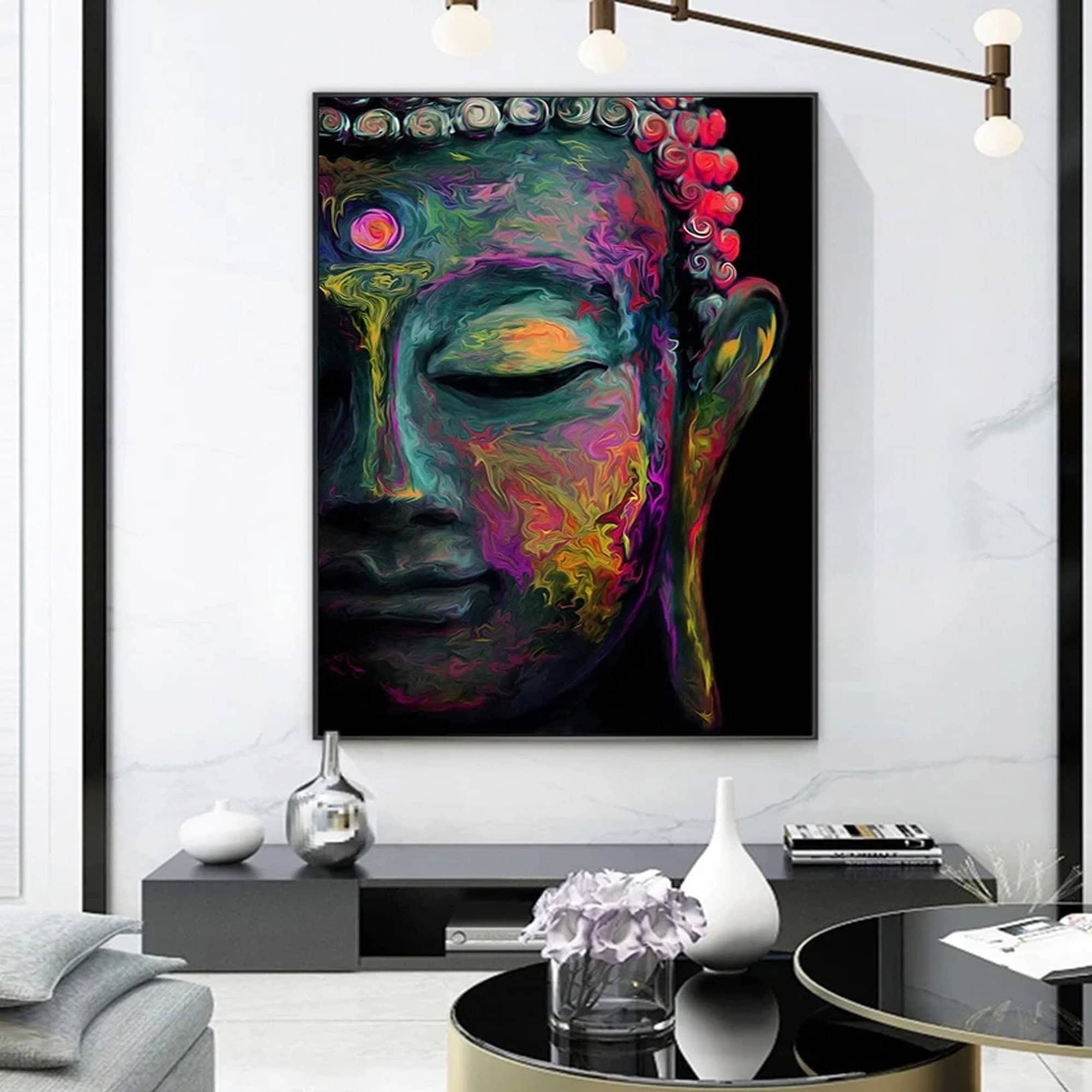 Cuadro Buda Moderno Abstracto Colores En Canvas Artistico Listo Para Colgar  Lienzo No Sintetico Opcion De