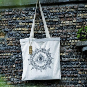 Umweltfreundliche ungebleichte Einkaufstasche, Schultertasche \ Unisex - Handmade Sri Lanka