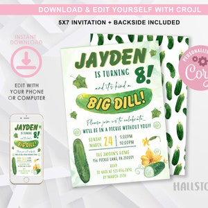 Pickle Party Birthday Invitation, Dill Pickle Party, Digital File, Printable, Custom, Pickle Party Invite