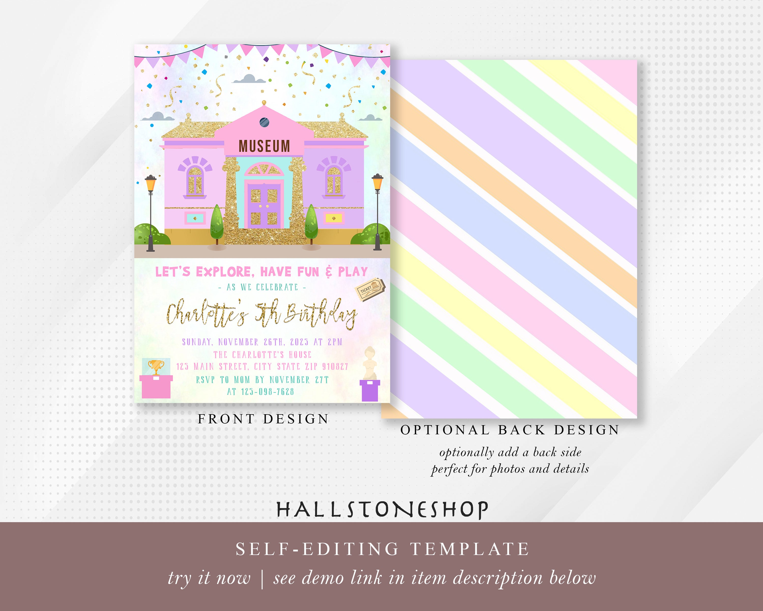 Museum Birthday Invitation, Museum Birthday Invitation, Party ...