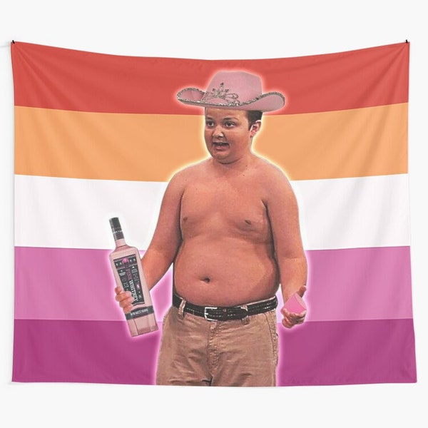 Gibby - Lesbian Flag Tapestries, Giby Wall Tapestries, Giby Meme Tapetsry, Wall Hanging, Wall Decor