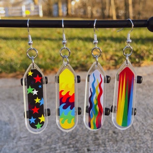 Mini Skateboard Earrings Novelty Earrings Unique Earrings Etsy