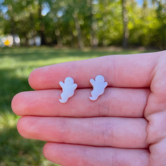 Tiny Ghost Stud Earrings | Halloween Earrings | Unique Earrings | Fun Earrings