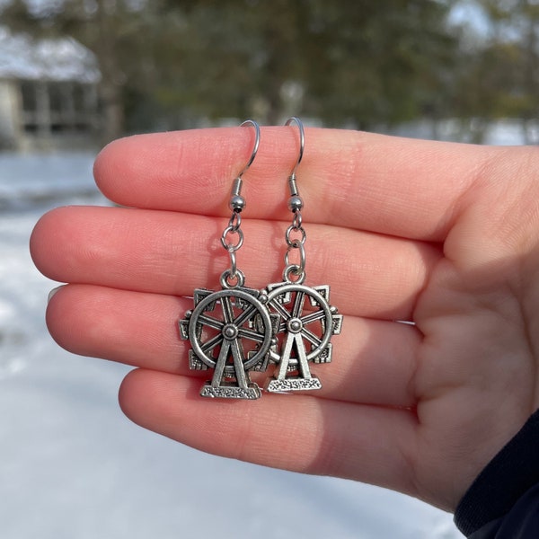 Ferris Wheel Dangle Earrings | Novelty Earrings | Unique Earrings | Fun Earrings | Carnival Earrings