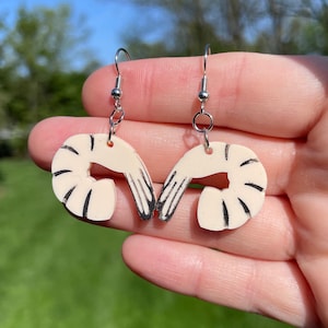 Shrimp Dangle Earrings | Novelty Earrings | Fun Earrings | Food Earrings | Dinner Earrings | Snack Earrings | Seafood Earrings
