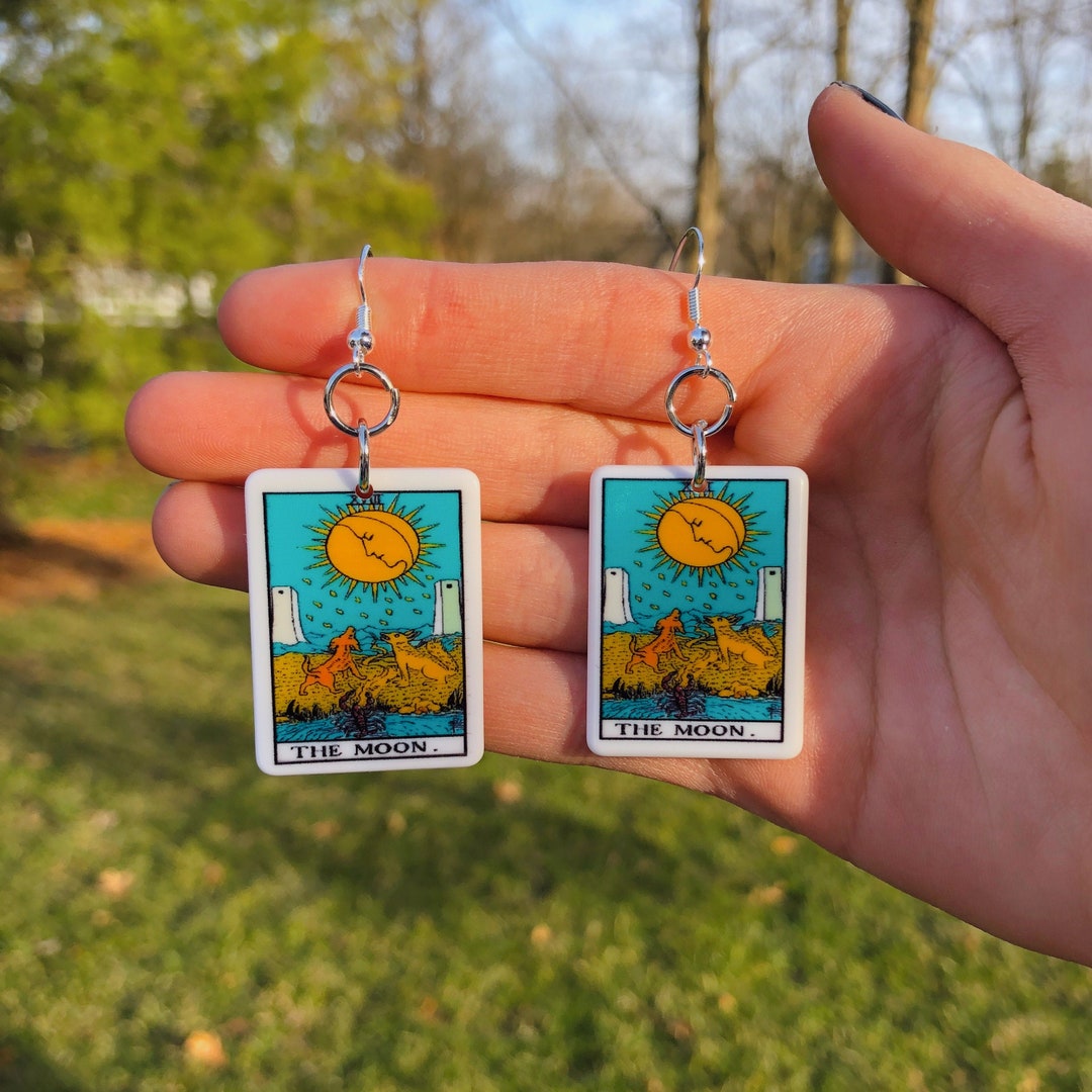 Tarot Card Earrings Novelty Earrings Unique Earrings Fun Etsy