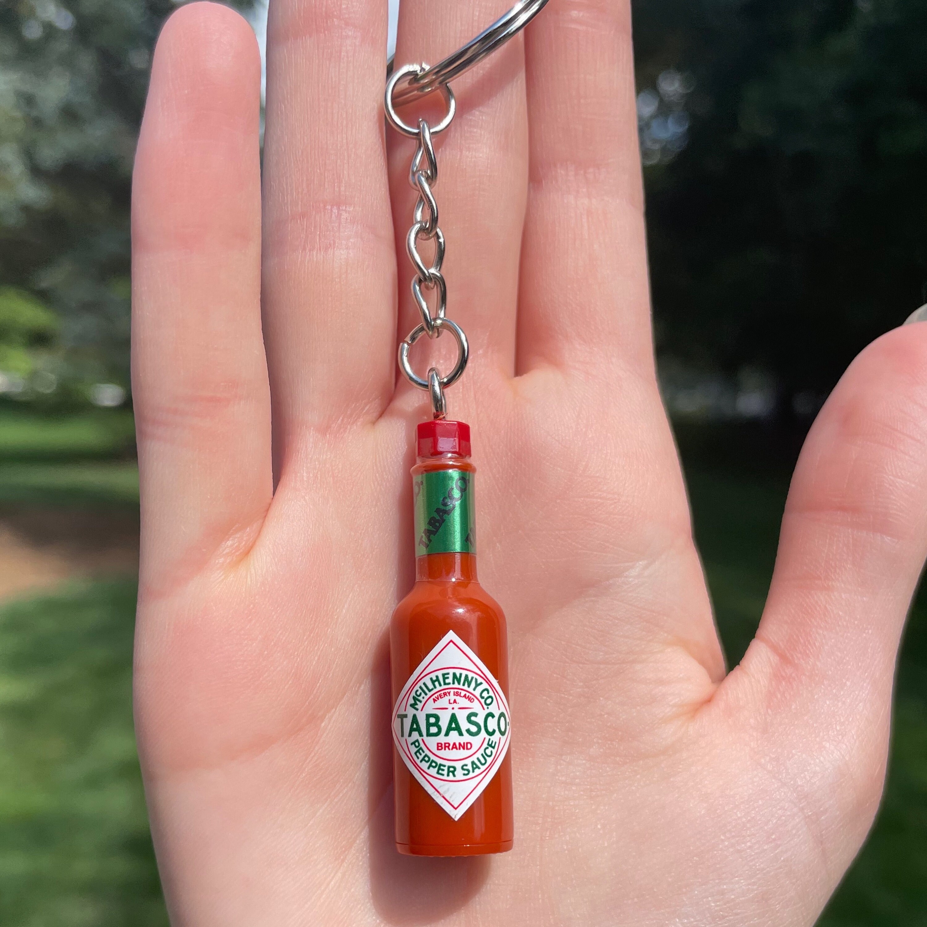 Hot Sauce keychain, franks, food keychain, mini keychain, novelty gift