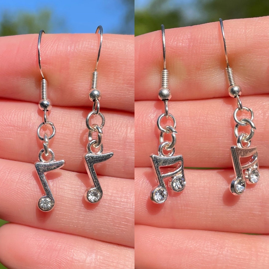 Music Note Dangle Earrings Novelty Earrings Unique Etsy